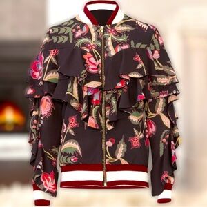 PatBo Patricia Bonaldi Bomber Jacket Fiesta Ruffle Size 8 Very Gently Pre-Loved